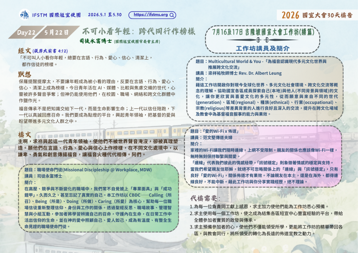 2026國宣大會30天禱告Day22